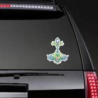 Beautiful Ornate Anchor Wreathed With Flowers Sticker example