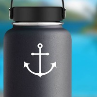 Anchor With Long Wide Hooks Sticker on a Water Bottle example