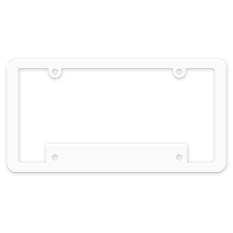 Blank Thin Top Wide Bottom White Plastic Frame 