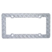 Diamond Plate Tread License Plate Frame