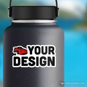 Die Cut Sticker on a Water Bottle