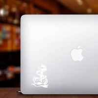 Navy Anchor Sticker on a Laptop example