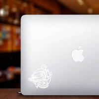 Sailor Hat, Anchor, & Compass Vinyl Sticker | Nautical Sticker on a Laptop example