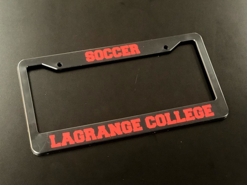 George's photograph of their Customizable Thick Top-Thick Bottom Black License Plate Frame