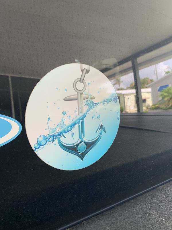 Joey's photograph of their Illustration Of Metallic Anchor Sinking In Water Waves Sticker