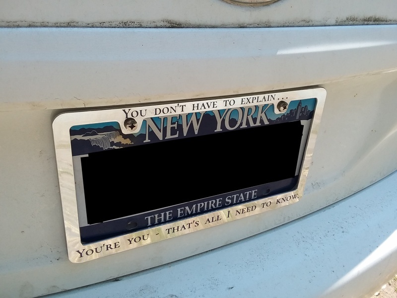 Zach's photograph of their Custom Chrome Metal License Plate Frame