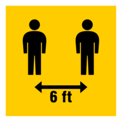 6 Feet Apart Icon Sticker