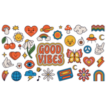 70s Good Vibes Sticker Sheet