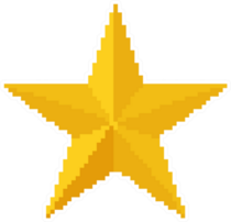 8 Bit Gold Star Sticker