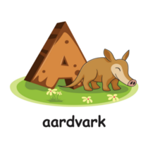 Aardvark Wooden Alphabet Sticker