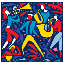 Abstract Jazz Art Music Band Sticker