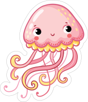 Adorable Pink Jellyfish Sticker