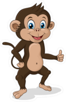 Adorable Thumbs Up Monkey Sticker