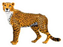 African Cheetah Illustration Sticker