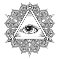 All Seeing Eye Pyramid Vintage Hand Drawn Sticker