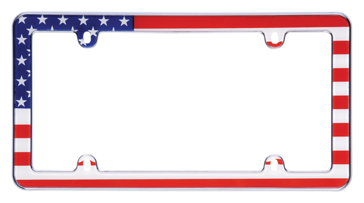 American USA Flag Plastic License Plate Frame 