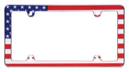 American USA Flag Plastic License Plate Frame