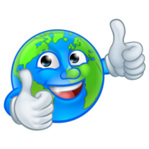 An Earth Globe Cartoon Thumbs Up Sticker