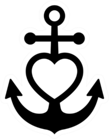 Anchor Heart Icon Sticker