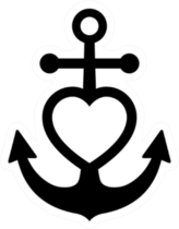 Anchor Heart Icon Sticker