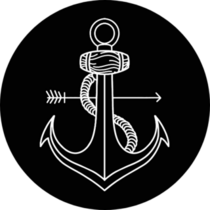 Anchor Line Art White Outline Sticker