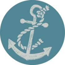 Anchor Vintage Style In Blue Sticker