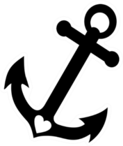 Anchor With Heart Sticker