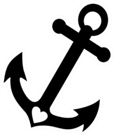 Anchor With Heart Sticker