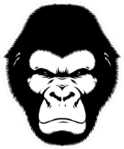 Angry Black And White Monkey Sticker