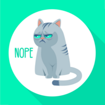 Angry Grumpy Cat Nope Sticker