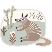 Animal Anteater In Nature "Hello" Sticker