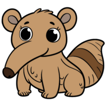 Anteater Cartoon Sticker