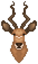 Antelope Head In Pixel Art Style Sticker