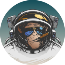 Ape Astronaut Illustration Sticker