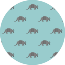 Armadillo Pattern On Blue Sticker