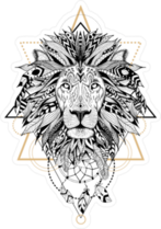 Aztec Style Lion Sticker