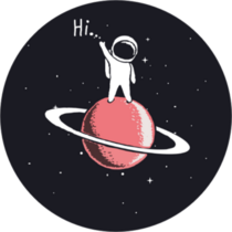 Baby Astronaut Says Hi From Saturn Sticker