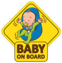 Baby Boy in Car Seat on Board Sticker