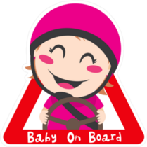 Baby Girl On Board Red Triangle Road Safety Sticker