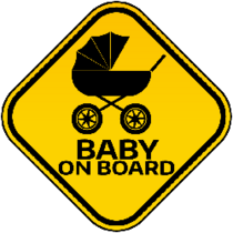 Baby On Board Sign With Child Carriage Sticker