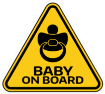 Baby On Board Sign With Child Pacifier Sticker