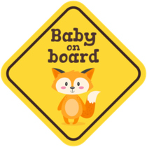 Baby On Board Sign With Cute Fox Sticker