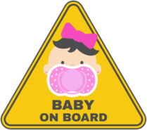 Baby On Board Sign With Girl Face Sticker