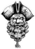 Bearded Pirate Illustration Sticker