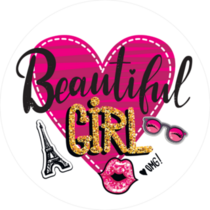 Beautiful Girl Lips Heart Sticker