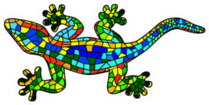 Beautiful Mosaic Colored Lizard Sticker