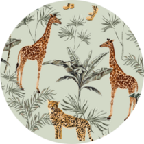 Beautiful Tropical Pattern With Giraffes Sticker