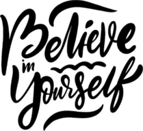 Believe In Yourself Hand Lettering Sticker