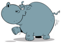 Big Fat Hippo Walking Sticker