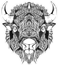 Bison Buffalo Head Sticker